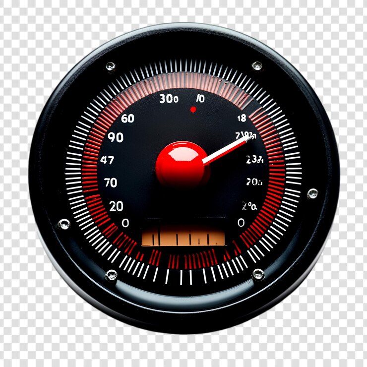 PSD medidor de velocidad clásico de aguja roja y dial negro para automóviles