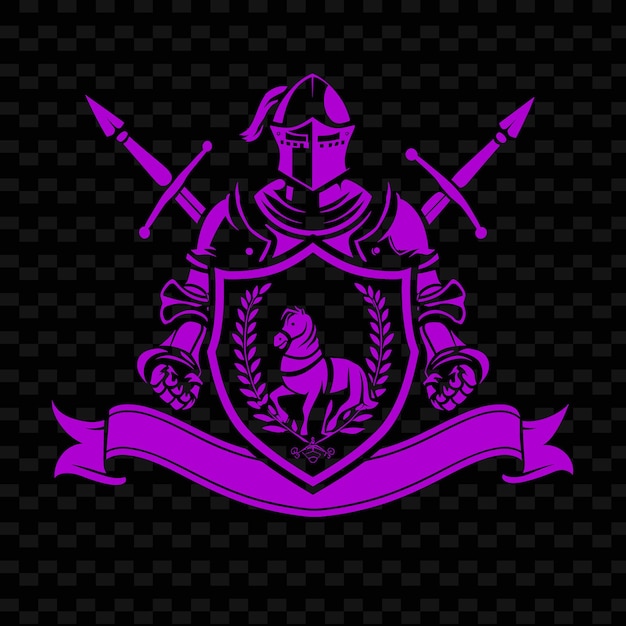 PSD medieval jouster knight crest logo mit jousting lances und kreativen tribal vector designs