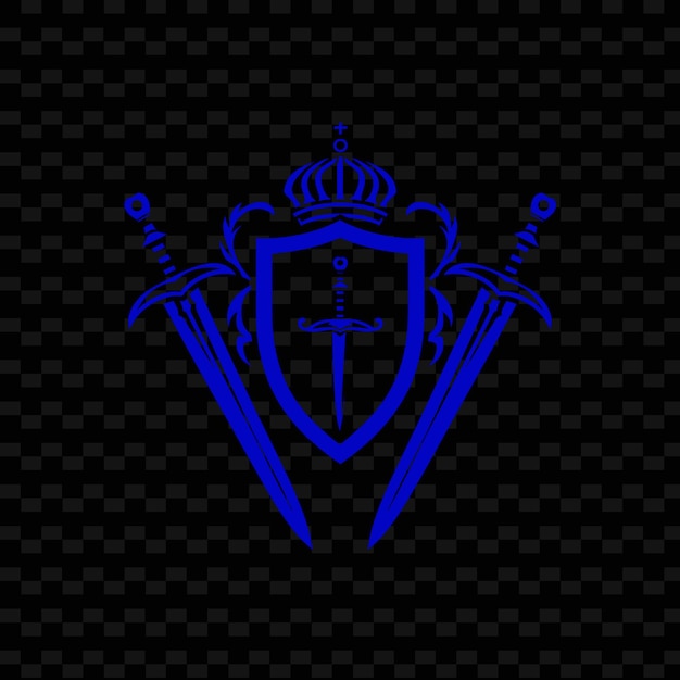 PSD medieval knights emblem logo mit schwertern und schilden für dec creative tribal vector designs