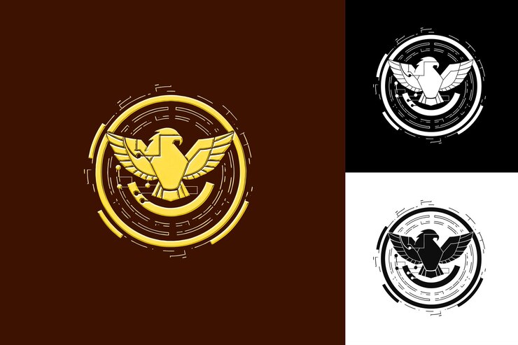 PSD los medios y la comunicación con un logotipo digital que muestra un símbolo de la cultura mexicana