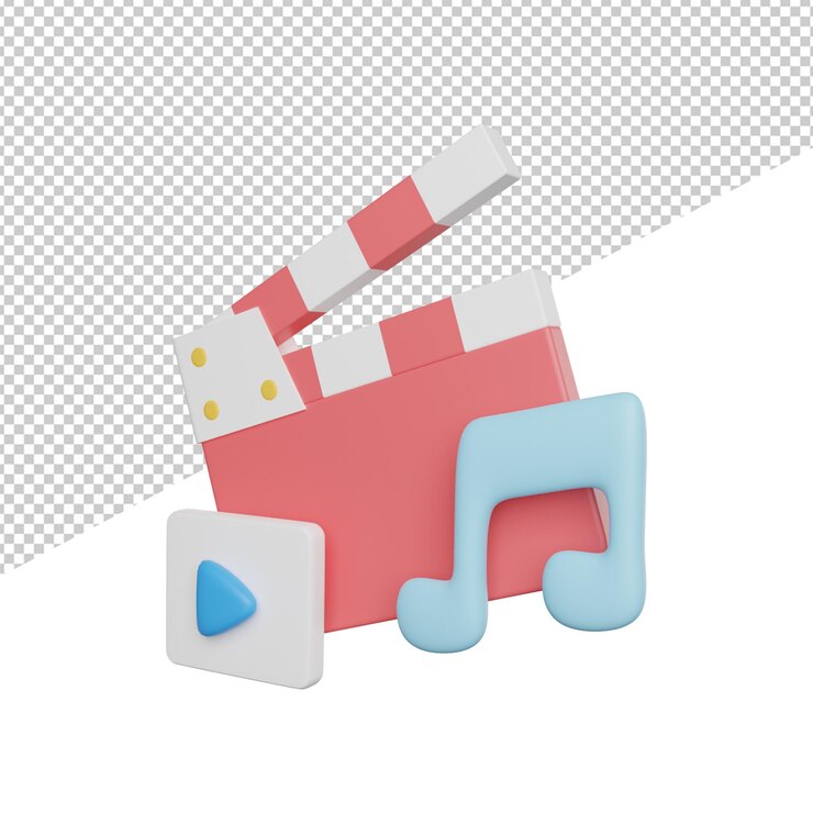 PSD medios de entretenimiento vista lateral digital ilustración de icono de renderizado 3d sobre fondo transparente