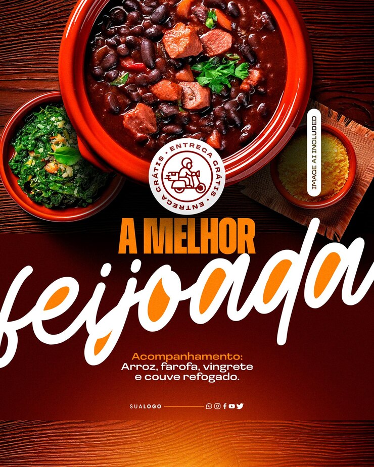 Medios sociales Feijoada Alimentos
