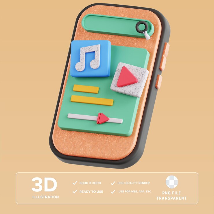 Medios sociales Ilustración en 3D