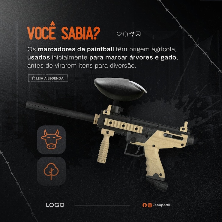 PSD medios sociales paintball paintball post en instagram (en inglés)