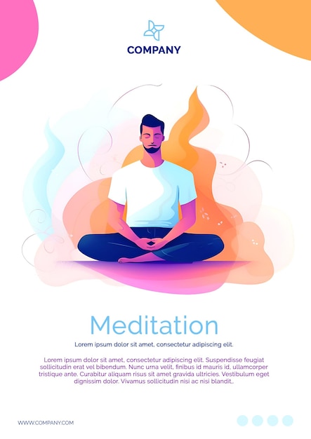 Meditieren sie in harmonie yoga-meditationsplakat