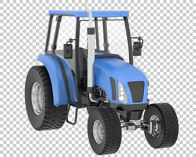 Medium farming tractor on transparent background 3d rendering illustration