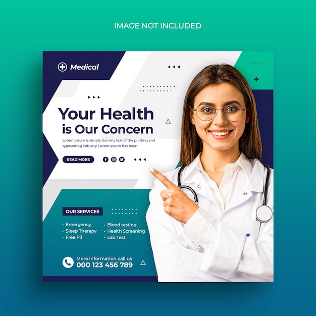 Medizinische gesundheit social-media-post-web-banner-flyer und instagram-post-vorlage