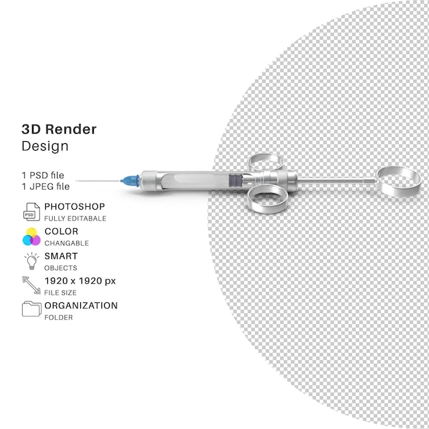 PSD medizinische spritze 3d-modellierung psd-datei realistisch