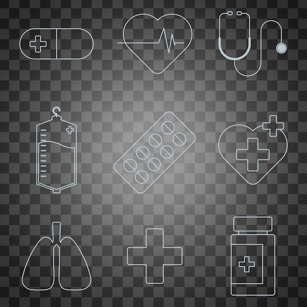 Medizinische und Gesundheitsversorgung covid 19 Icon Vektor Sammlung transparenter png
