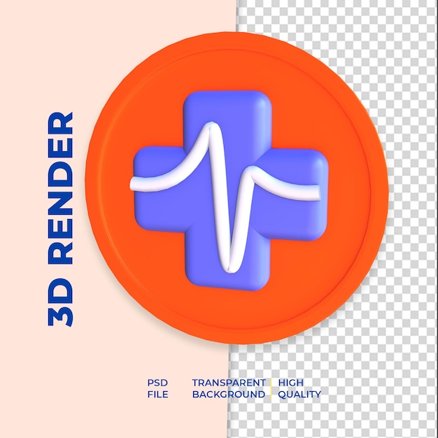 Medizinischer kreis 3d-symbol isoliert