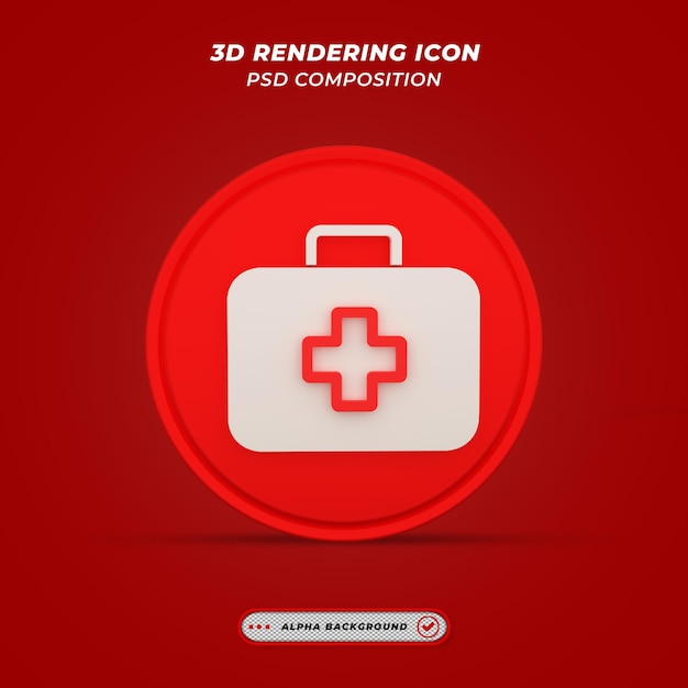 Medizinisches Kit-Symbol beim 3D-Rendering