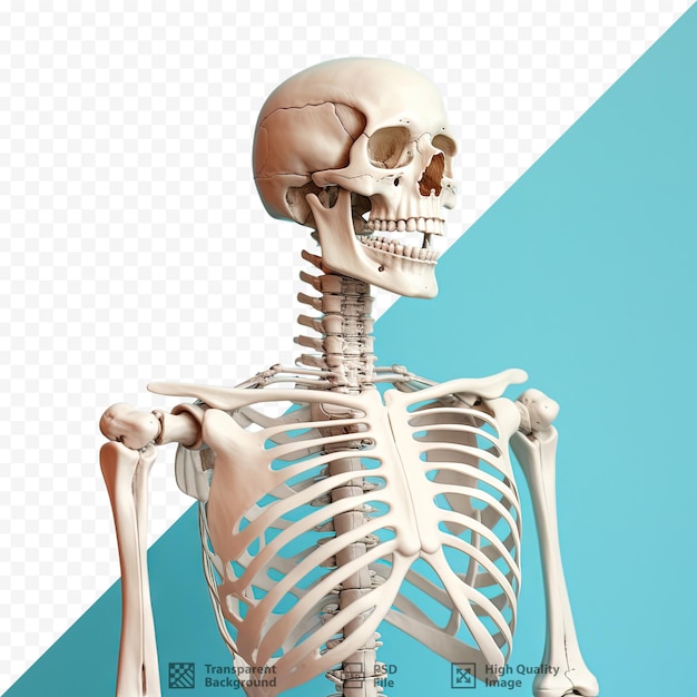 PSD medizinisches klinikkonzept mit einem menschlichen skelettmodell für die anatomische wissenschaft