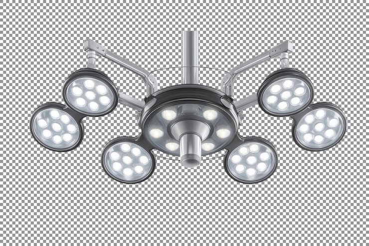 PSD medizinisches led-beleuchtungssystem für chirurgische eingriffe transparenter hintergrund