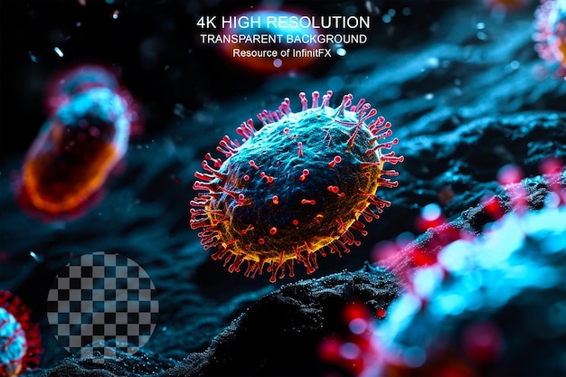 PSD medizinisches monkeypox dangerous virus 3d-illustration auf transparentem hintergrund