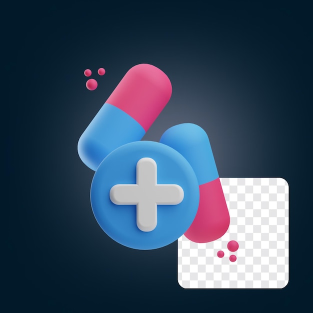 Medizinkapsel 3d-symbol illustration