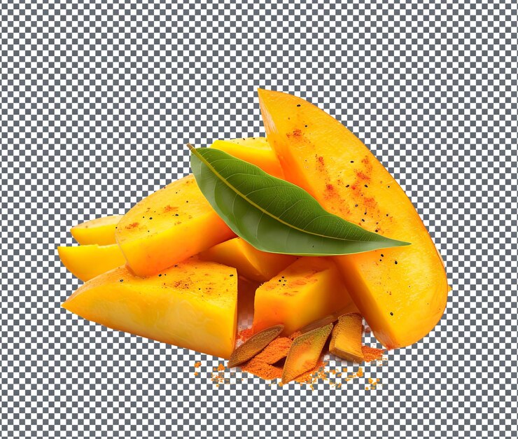 PSD medley fresco de muramvya mango masala aislado sobre un fondo transparente