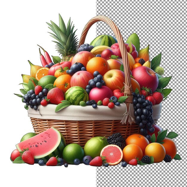 Medley de frutas crudas en bagpng