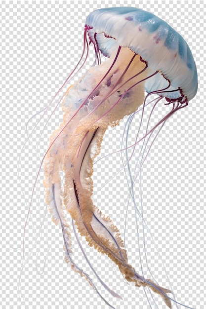 Meduse isolate su uno sfondo trasparente creature marine vita sottomarina animali oceanici