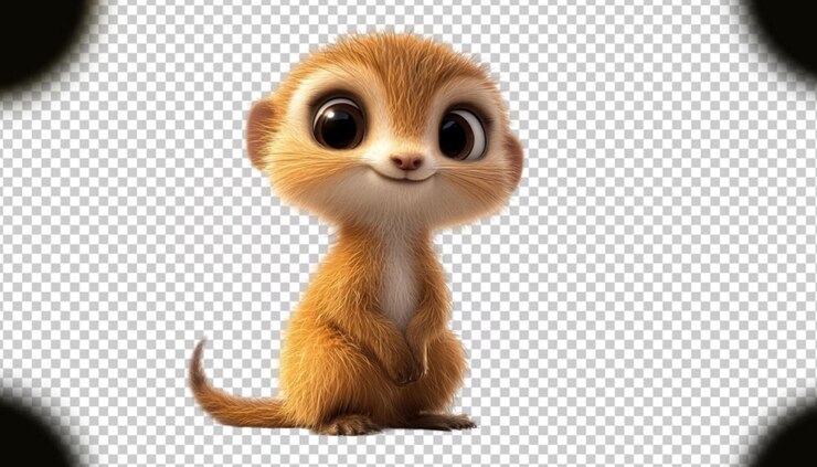 PSD meerkat en un fondo transparente