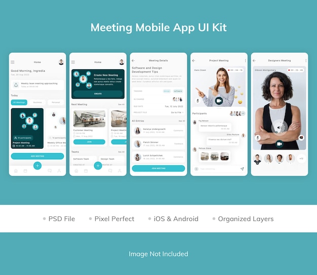 PSD meeting mobile app ui-kit