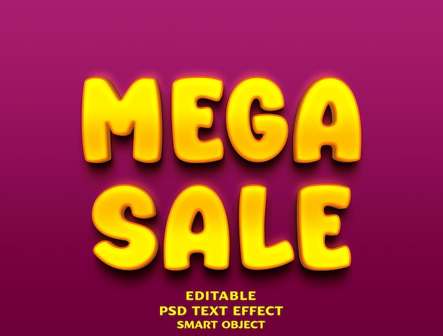 mega 3d text effect design