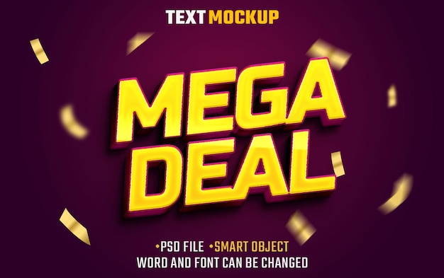 mega deal text effect 3d text font effect