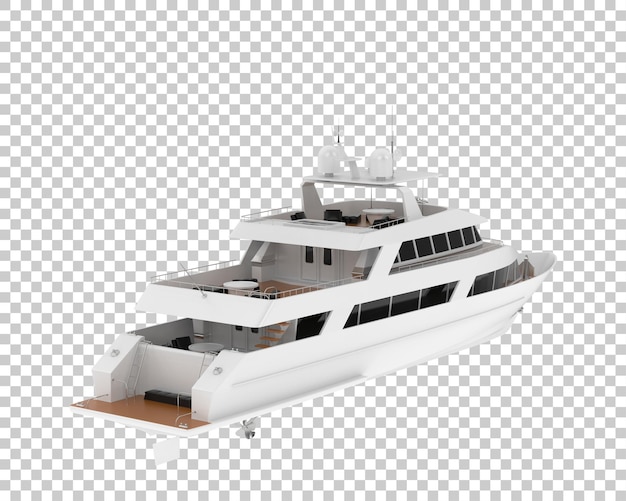 Mega iate na ilustração de renderização 3d de fundo transparente