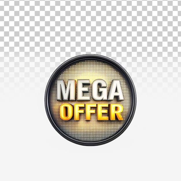 Mega offerta 3D png isolata su sfondo trasparente