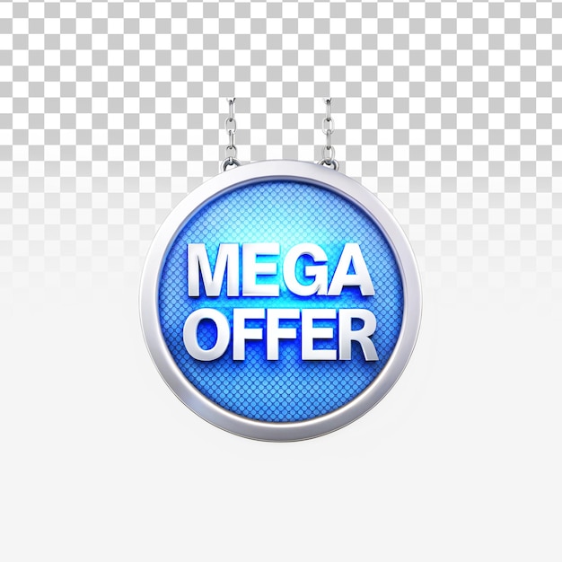 Mega offerta 3D png isolata su sfondo trasparente