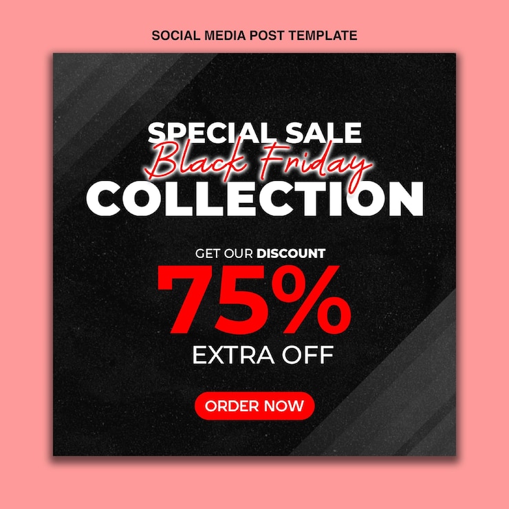 PSD mega offerta black friday sale design piatto