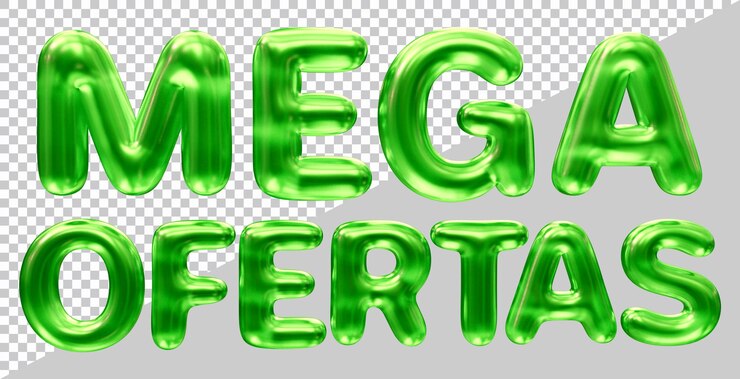 PSD mega ofrece texto en portugués brasileño con estilo moderno 3d