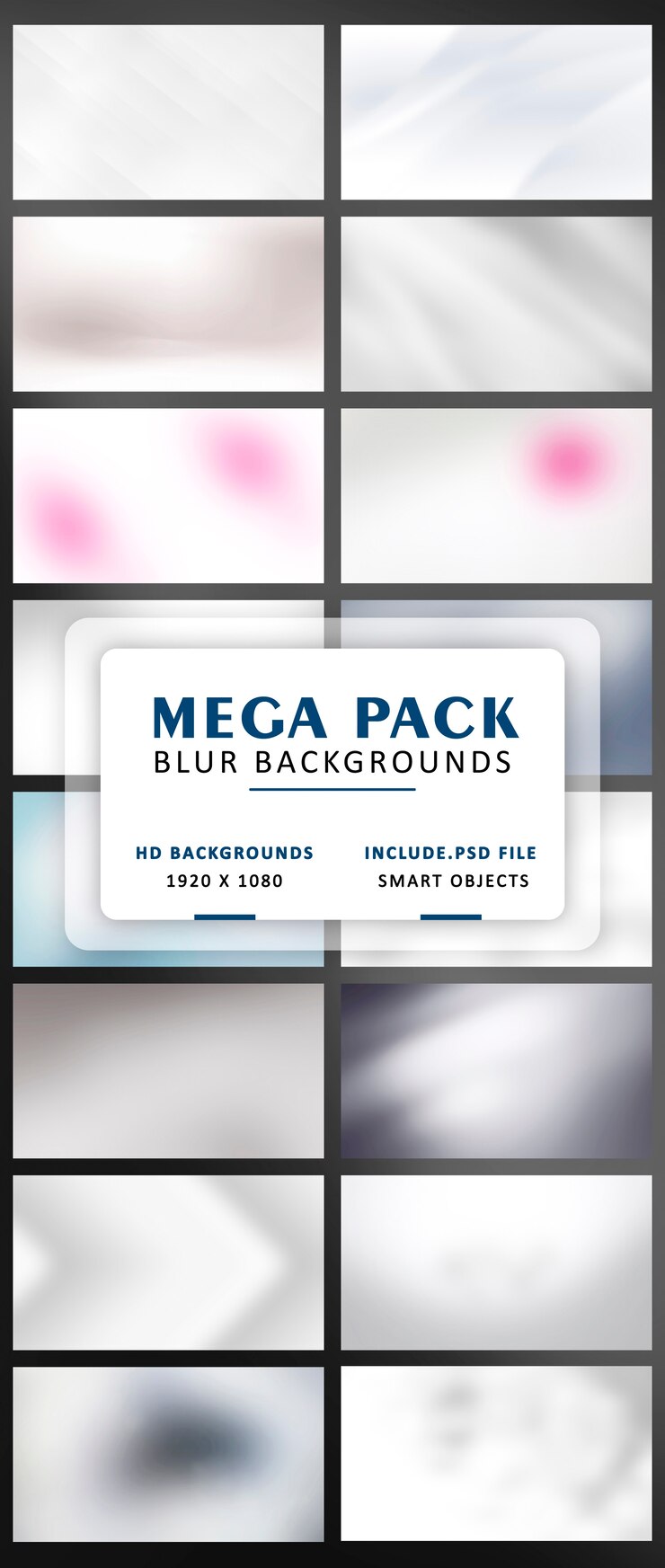PSD mega pack d'abrégés brouillés minimaux blancs simples.