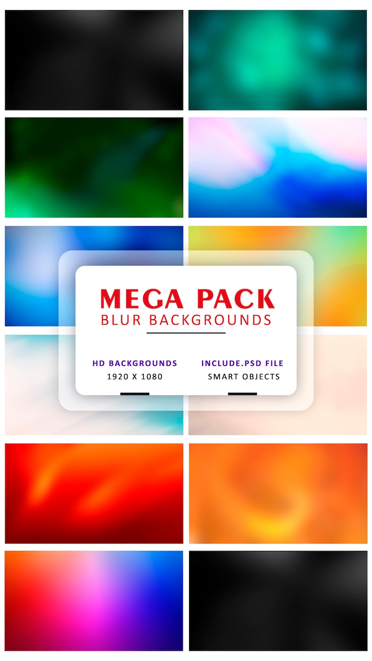 PSD mega pack of blurred abstracts.