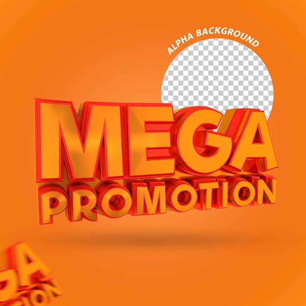 PSD mega promoção 3d banner