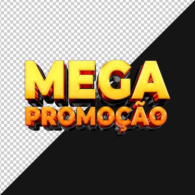Mega Promocao 3D Texte audacieux et brillant Promotion