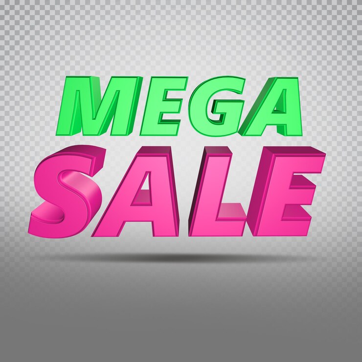 PSD mega sale 3d rendering luxury style