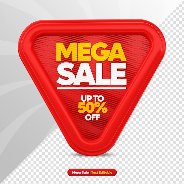 Mega sale aktionsangebot 3d render