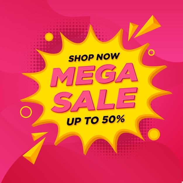 Mega Sale Com Fundo Rosa