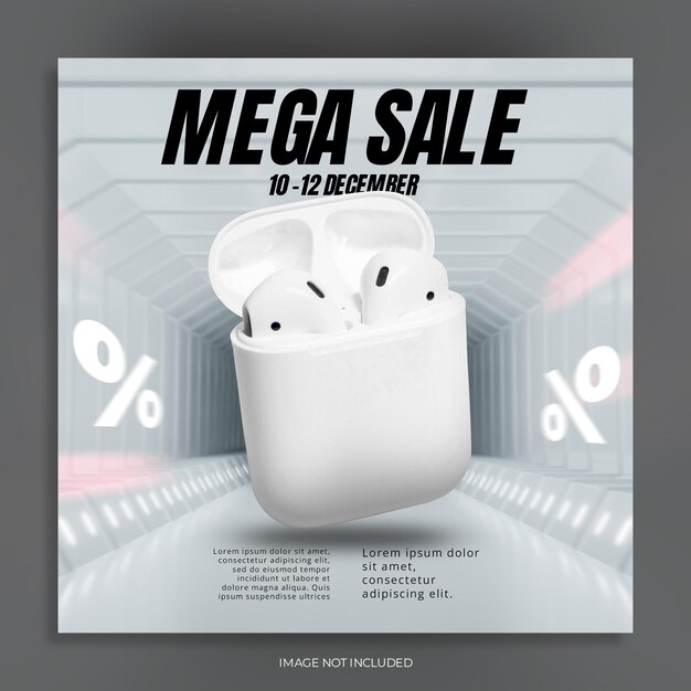 Mega Sale Promotion weißes Podium 3d