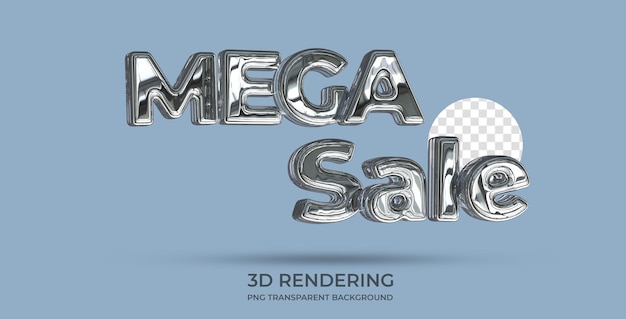 Mega Sale Text Style 3D-Rendering transparenter Hintergrund