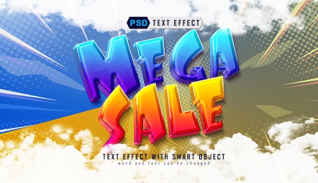 Mega sale texteffekt editierbarer einkauf und angebotstextstil