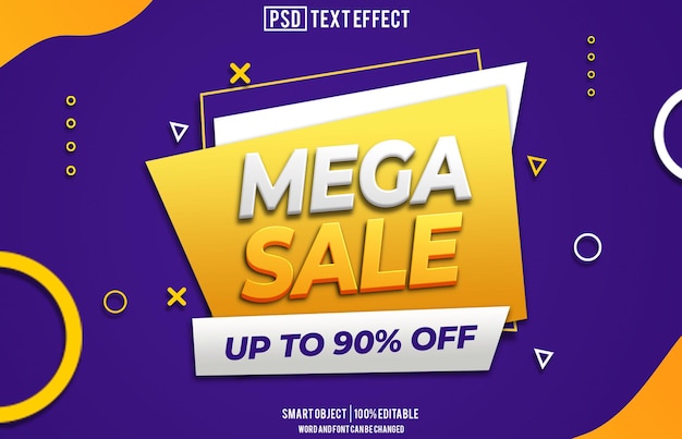 Mega-Text-Effekt Schriftart bearbeitbare Typographie 3D-Text