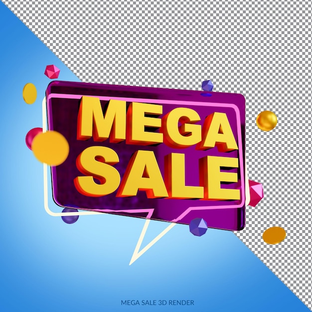 Mega venta 50% de descuento 3d render