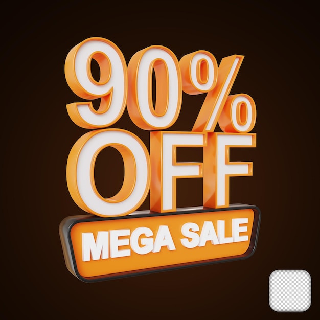Mega venta con un descuento del 90 por ciento Ilustración en 3D