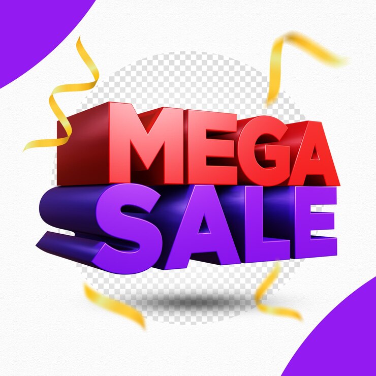 PSD mega venta diseño de renderizado 3d aislado