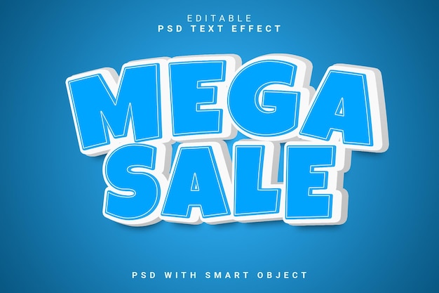 Mega venta efecto de texto 3d