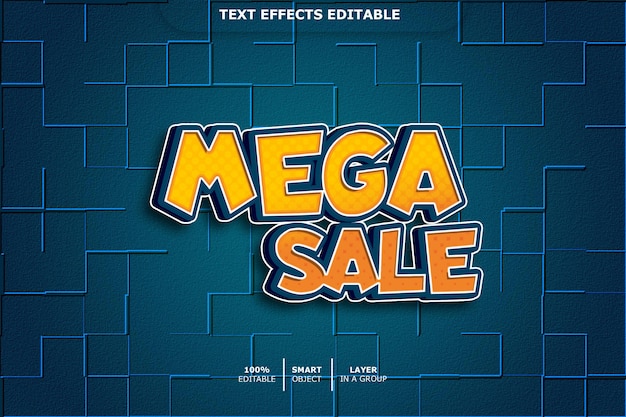 Mega venta efecto de texto 3d