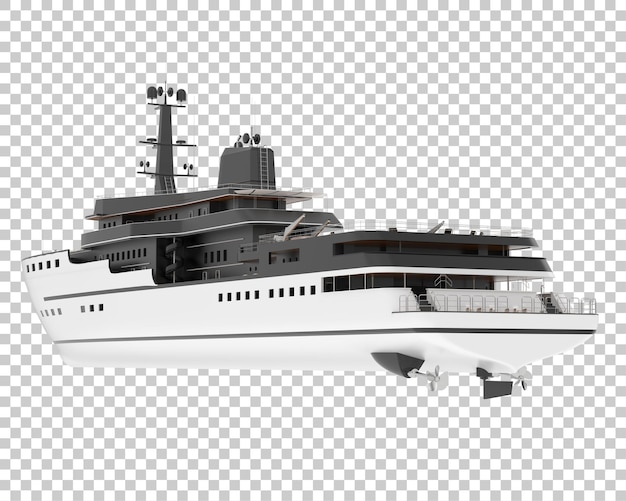 PSD mega yacht sur fond transparent illustration de rendu 3d