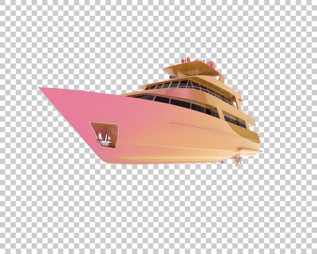 PSD mega yacht sur fond transparent illustration de rendu 3d