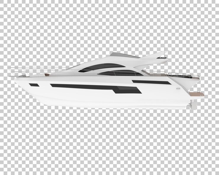 PSD mega yate en ilustración de renderizado 3d de fondo transparente